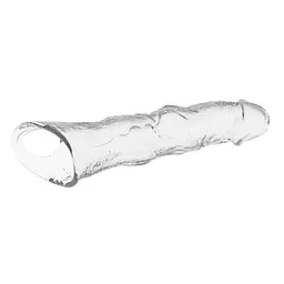 Насадка на пеніс Pretty Love Extension Penis Sleeve Blocks, 28 см (прозорий) - мініатюра 6