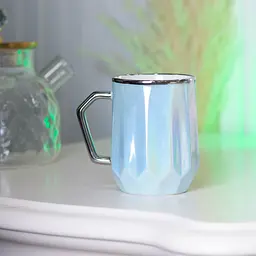 Чашка керамічна Happy Life у дзеркальній глазурі блакитна 450 мл HPCYM0885BL - мініатюра 2