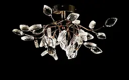 Стельова золота кришталева LED-люстра Splendid Ray L33144/8 (FGD), 65 см з гілками та кришталевим листям - мініатюра 2