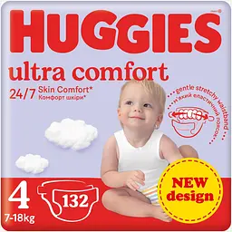 Набор подгузников Huggies Ultra Comfort 4 (7-18 кг) 132 шт. 