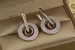 Сережки Xuping Jewelry орбіта 2.5 см сріблясті - мініатюра 2