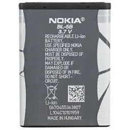 Батарея Nokia/Microsoft Nokia BL-5B Nokia 3220/3230/5070/5140/5200/6020/6021/6060/6070/6080 890 мА*год