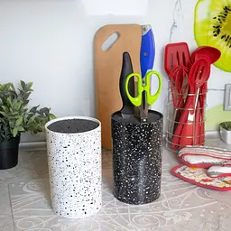 Підставка для ножів з наповнювачем із волокна універсальна Granite Knife Holder, Kitchen Master Білий 85717 - мініатюра 3