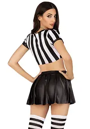 Костюм рефері Leg Avenue Time Out Referee S, кроп-топ спідниця свисток - мініатюра 2