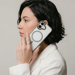 Чехол Apple iPhone 17, Unit MagSafe, серый, прозрачный, магсейф, противоударный, магнитный, панель-накладка с поддержкой MagSafe, с поддержкой беспроводной зарядки, TPU+PC, защита всего корпуса, ударопрочный, ArmorStandart (ARM86285) - мініатюра 5