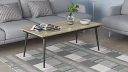 Стіл журнальний трансформер Dandi Small Ferrum-decor 45x120(160)x60 Чорний метал ДСП Дуб Сонома 16 мм (FRD-106788) - мініатюра 7