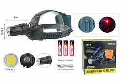Налобний ліхтар Police W643-P70 + ЗУ microUSB - мініатюра 3