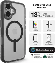 Чохол протиударний ZAGG Gear4 Crystal Palace MagSafe для iPhone 16 Прозорий + Чорний - мініатюра 4