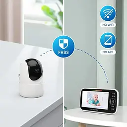 Відеоняня Baby Monitor SM651B двостороннім зв'язком, датчиком звука та нічним баченням - мініатюра 3