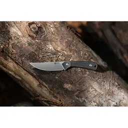Ніж фіксований туристичний Civivi Carveth (9,1 см) AEB-L / G10 чорний з чохлом - мініатюра 11