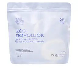 Еко порошок для прання білих та кольорових речей Green Max 1000 г