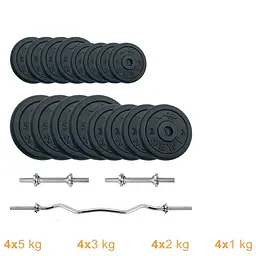 Набір штанга + гантелі металеві Newt Home Gym Set-W NE-M-W-SET-53 53 кг - мініатюра 2