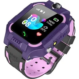 Дитячий розумний смарт-годинник з GPS і камерою Brave Q19 захист від води, батьківський контроль розташування, прослуховування оточення Violet - мініатюра 4