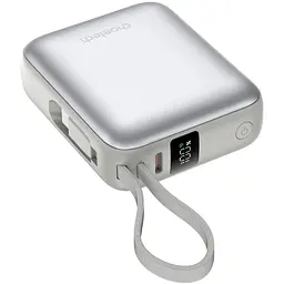 УМБ Choetech 10000mAh 35W PD3.0 USB-C In/Out, LED Display, with buid-in type-C cabel серая (B832-GY)