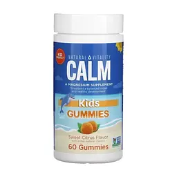 Мінерали Natural Vitality Магній для дітей, смак солодкий цитрус, CALM Kids Gummies, 60 жовт (PTG-04380)