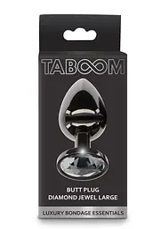 Анальна пробка Taboom Butt Plug With Diamond Jewel L, 9.5 см (чорний) - мініатюра 5
