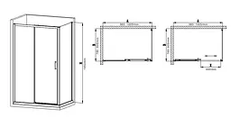 Душова кабіна без піддону Mixxus Premium Diverse SC03-100x80x195-TR Black прозоре скло 6 мм MI6866, Чорний матовий, Універсальна, прозорий - мініатюра 2