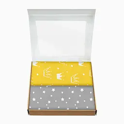 Пелюшки дитячі багаторазові Cosas Yellow Crown 2 шт 80х100 см (Бязь_КороныЖелт_ЗвездопадБС) - мініатюра 2