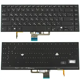 Клавіатура для ноутбука ASUS (UX550 series) ukr, black, без фрейму, підсвічування клавіш