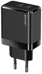 Сітчасте зарядне пристрій Usams T54 (US-CC172) GaN double USB-C QC&PD3.0 40W 3A Чорний