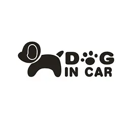 Наклейка в авто Dog in car DS512247 19 х 7 см Чорний
