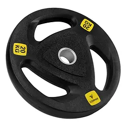 Диск олімпійський Cornix 1 x 20 кг 51 мм металевий, прогумований Black XR-0428