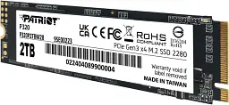 SSD диск M.2 Patriot P320 2TB NVMe 2280 Gen3.0 x4 3D TLC P320P2TBM28 - мініатюра 3