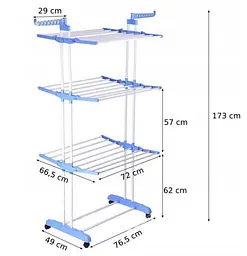 Сушарка складна для білизни GARMENT RACK Вертикальна пересувна стійка-сушарка для сушіння речей та білизни, на коліщатках - мініатюра 4