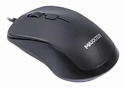 Миша Maxxter Mc-3B01, чорний, USB, оптична, 1000 dpi, 4 кнопки, 1.8 м