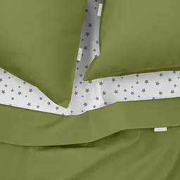 Комплект постільної білизни Cosas євро з простирадлом на резинці AVOCADO CS5 200 x 220 см (Ranfors74_Avocado_El-StarGrey_200) - мініатюра 3