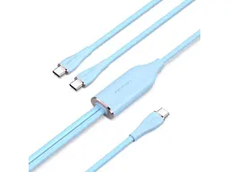 Кабель Vention 2-in-1 USB-З to Dual USB-C 100W 1.5м Blue (CTMSG)