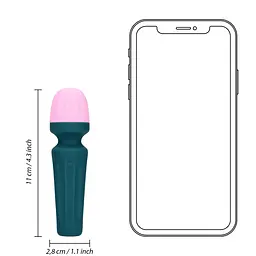 Вібратор Loveline Mini Wand Ancient Sea 11 см (синій) - мініатюра 7