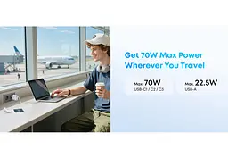 Зарядний пристрій Anker A121-CG11 GAN Charger 70 W, 3xUSB-C, 1xUSB-A, Black - мініатюра 8