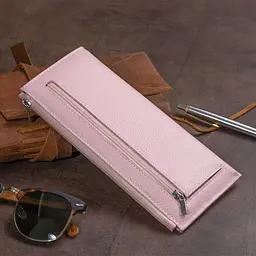 Горизонтальний тонкий гаманець зі шкіри ST Leather 19325 рожевий