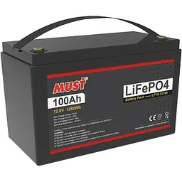 Акумулятор Must LiFePO4 12V (12.8V/100Ah/1280Wh) (LP15-12100) [152307]