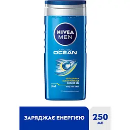 Гель для душу NIVEA MEN Arctic Ocean 3в1 для тіла обличчя та волосся 250 мл - мініатюра 2