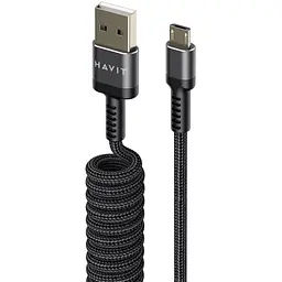 Кабель спіральний Havit HV-CB6250 2.4 A Micro USB 1.5 м (HV-CB6250) - мініатюра 3