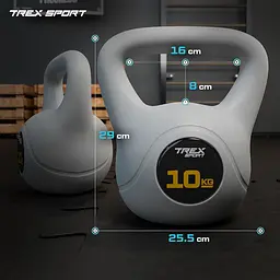 Гиря вінілова 10кг Trex Sport TX-010CKB сірий - мініатюра 12