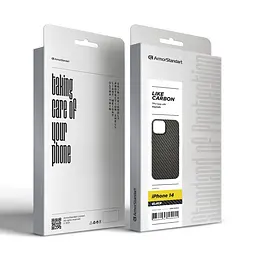 Карбоновый чехол для Apple iPhone 14, LikeCarbon MagCase, черный, тонкий защитный чехол-панель с магнитом MagSafe, ударопрочный, ультратонкий, совместим с магнитными держателями и беспроводной зарядкой, ArmorStandart (ARM66363) - мініатюра 5