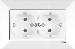 Розетка подвійна із заземленням VIKO Meridian Білий (90970056-WH)