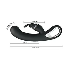 Вібратор-кролик Pretty Love Webb Vibrator Black Силіконовий, 21х3.5 см чорний - мініатюра 5