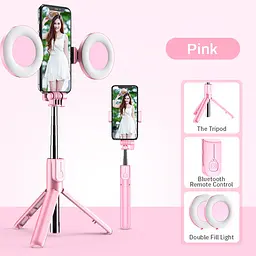Монопод селфі Bluetooth Monopod Tripod з двома Led кільцями - мініатюра 5