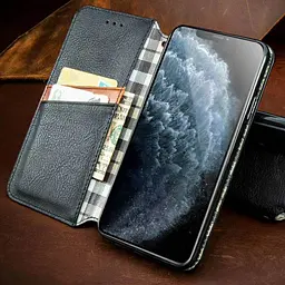 Шкіряний чохол-книжка GETMAN Cubic (PU) для Xiaomi Redmi 9 Чорний - мініатюра 2