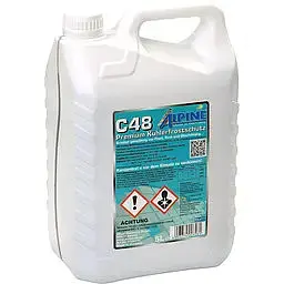 Суперконцентрат антифризу Alpine C48 Kuhlerfrostschutz BMW N 600 69.0, MB 325.0, MAN 324NF, Tesla (>2013) 5 л темно-синій