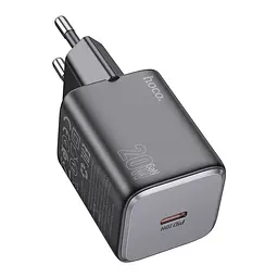 Мережевий зарядний пристрій Hoco N40 Mighty single port PD20W charger(EU) Чорний