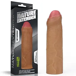 Насадка на член - Revolutionary Silicone Nature Extender Add 1" Brown