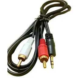 Кабель-перехідник звуковий 3.5 мм M - 2xRCA M 1.5 м чорний (B00725)