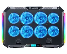 Охолоджувальна підставка для ноутбука до 17,3 дюймів GamePro GPCP-795 RGB 2xUSB 8xfans - мініатюра 2