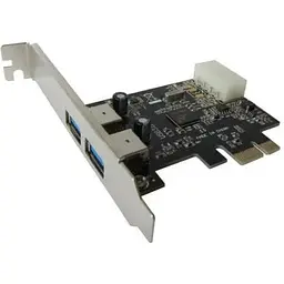 Плата розширення Dynamode PCI-E x1 2xUSB 3.0 чіп NECPD720200 живлення Molex USB30-PCIE-2