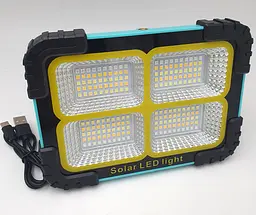 LED Прожектор 30W акумуляторний світлодіодний із сонячною батареєю та функцією Power Bank 3600mAh ліхтар 13х18см UKC 881 - мініатюра 5